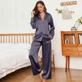 Oversized Womens Silk Pajamas Set With Wide Leg Pants