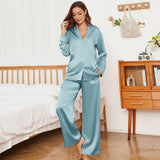 Oversized Womens Silk Pajamas Set With Wide Leg Pants