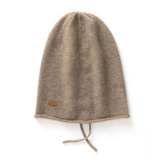 Pure Cashmere Beanie Hat with Drawstring Cashmere Double - Layered Ski Cap Head Warmer Cashmere Hats