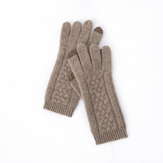 Pure Cashmere Gloves for Women Ladies Soft Cashmere Knitted Gloves Touch Screen