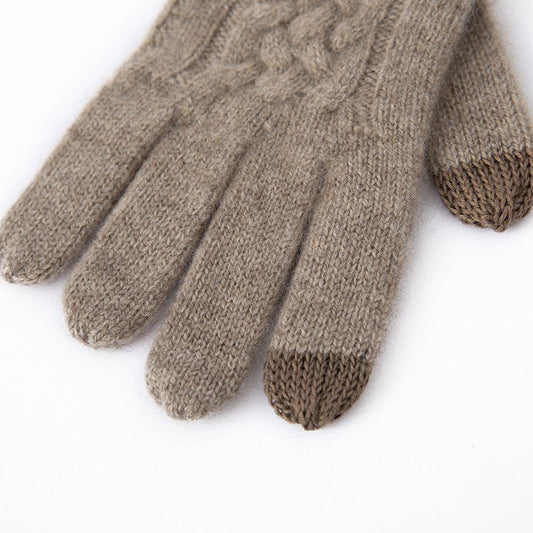 Pure Cashmere Gloves for Women Ladies Soft Cashmere Knitted Gloves Touch Screen