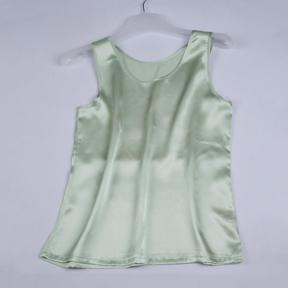 Round Neck Mulberry Silk Tank Top For Women - slipintosoft