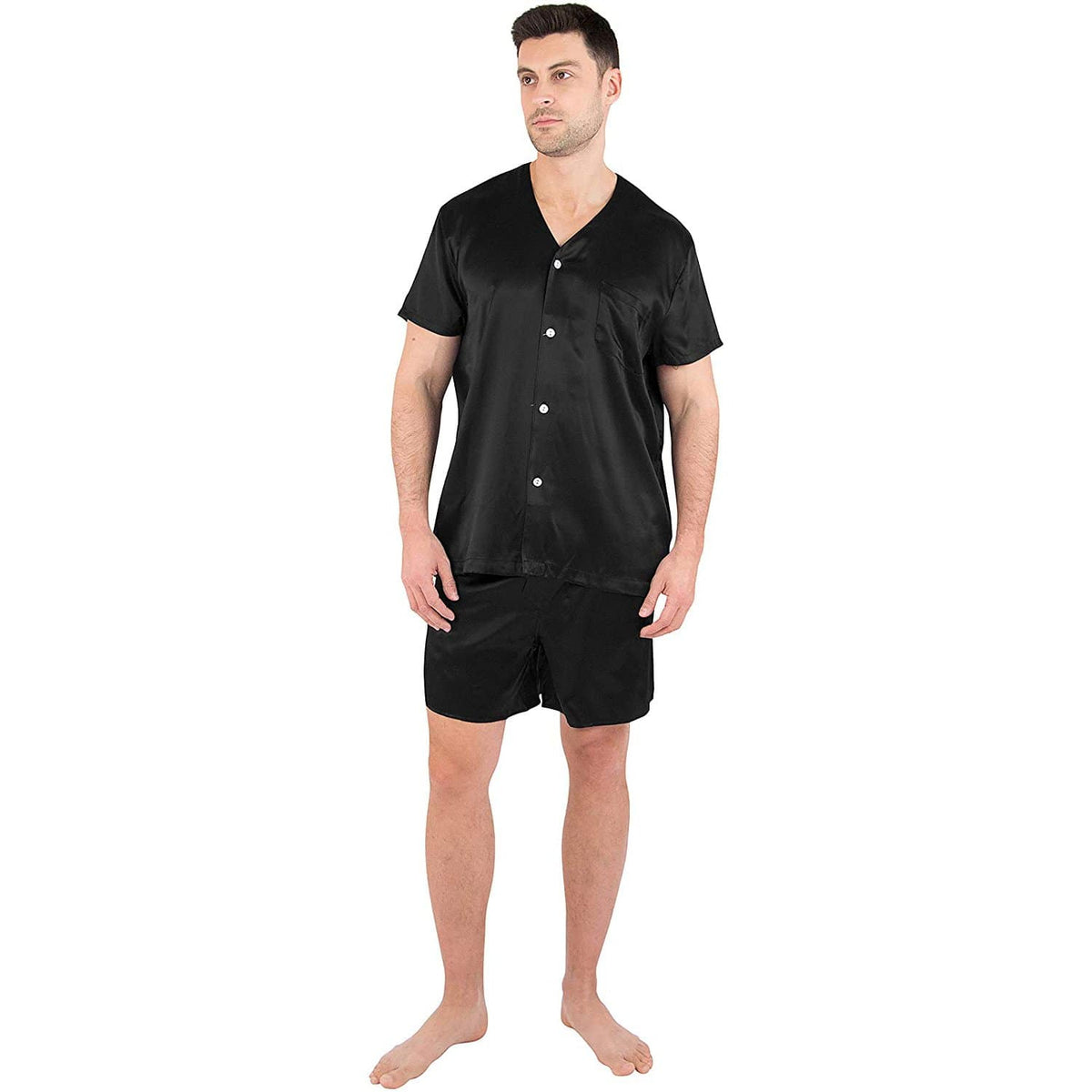 Best Short Silk Pajama Set For Mens Silk Shirts and Pants Set -  slipintosoft