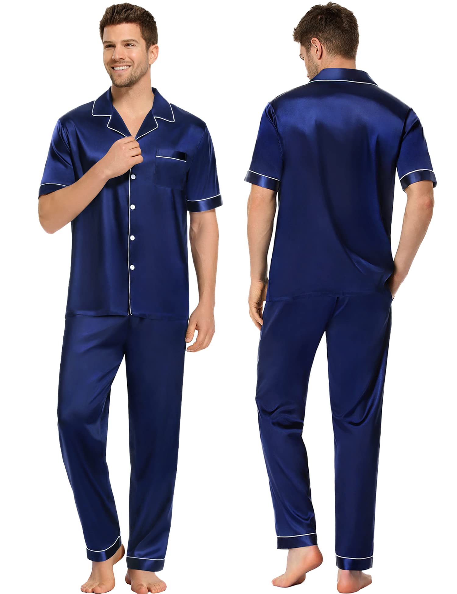 Silk Matching Pajamas 100% Mulberry Silk Couple Pajamas for Men and Women - slipintosoft