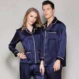 19 Momme Silk Couple Pajamas Sets Luxurious Silk Matching Pajamas Home Wear for Men and Women -  slipintosoft