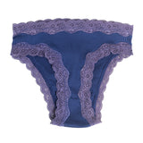 Silk panties women's thin breathable lace ribbed mulberry silk mid-waist briefs - slipintosoft