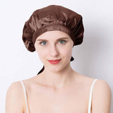 Silk Sleep Cap for Women Traceless Half Black Elastic 100 Real Mulberry Silk Flat Cap Sleeping for Hair -  slipintosoft