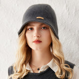 Dammössa Cashmere Bucket Hat Cashmere Stickad Cloche Hat för höst och vinter