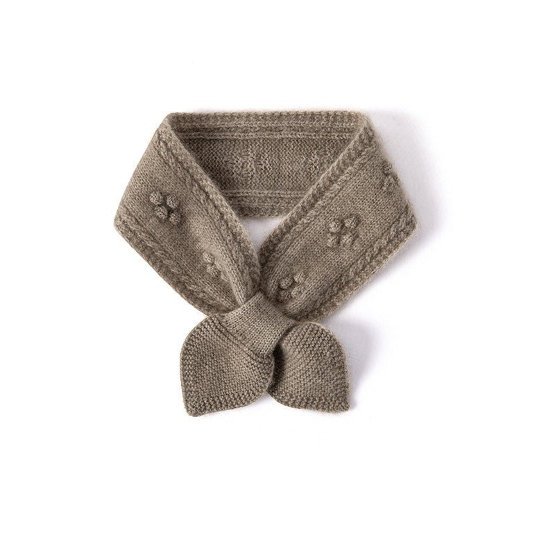 Small Cashmere Scarf for Women Crochet Cashmere Knitted Neckerchief Fall Winter - slipintosoft