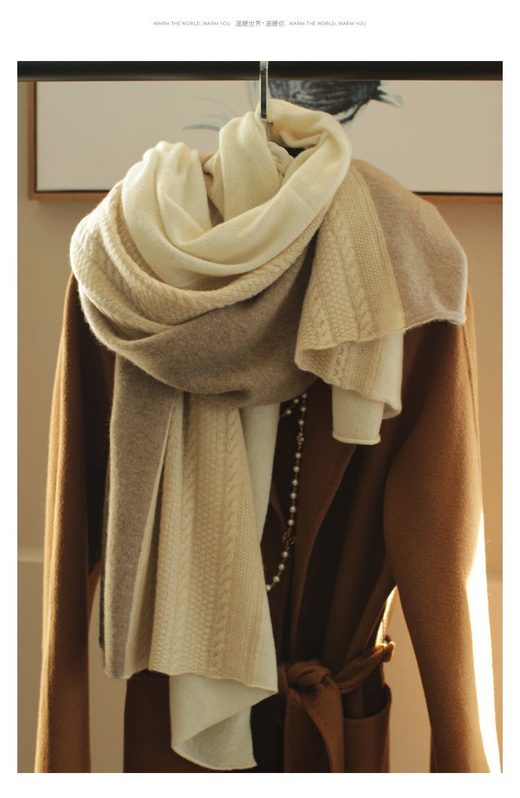 Winter Mixed Colors Cashmere Scarf Long Knitted Cashmere Scarves for Women - slipintosoft