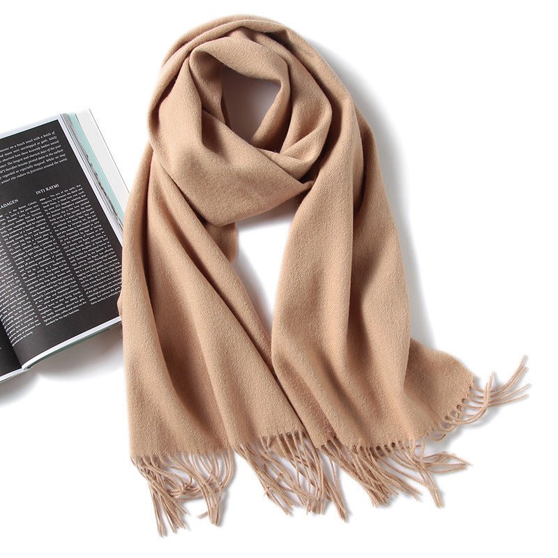 Women and Men Pure Cashmere Scarf Long Lightweight Cashmere Wrap Scarf with Tassel - slipintosoft