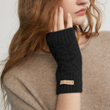 Women Half Finger Cashmere Gloves Warm Knit Fingerless Cashmere Gloves Common Size - slipintosoft