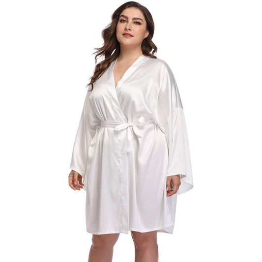 Kvinnor plus size Silk Robes 100% lyxig sidenbadrock