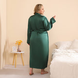 Plus Size Silk Robes For Women With Belt Pure Silk Bridal Party Robe - slipintosoft