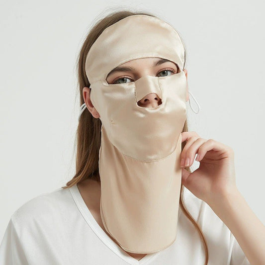 Women Silk Face Masks Breathable Full Face Masks Sunburn Protection Silk Masks - slipintosoft