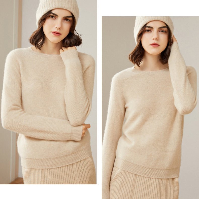 Women's 100% Superfine Cashmere Crewneck Sweater - slipintosoft