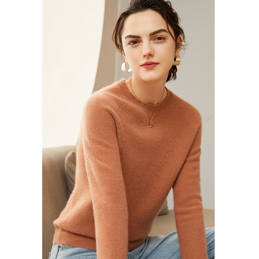 Women's 100% Superfine Cashmere Crewneck Sweater - slipintosoft