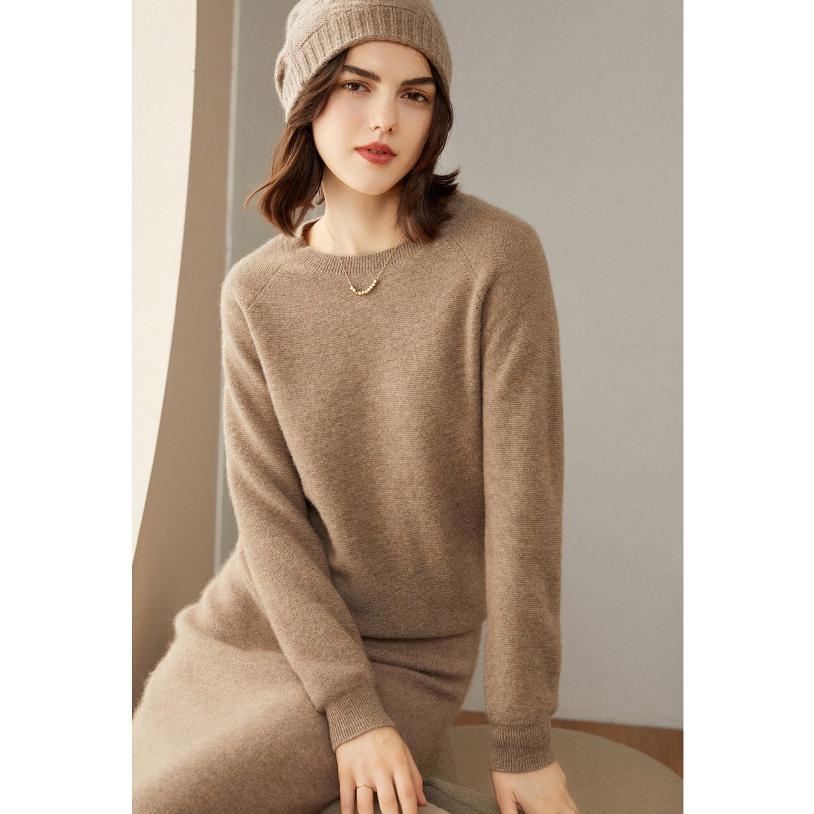 Women's 100% Superfine Cashmere Crewneck Sweater - slipintosoft