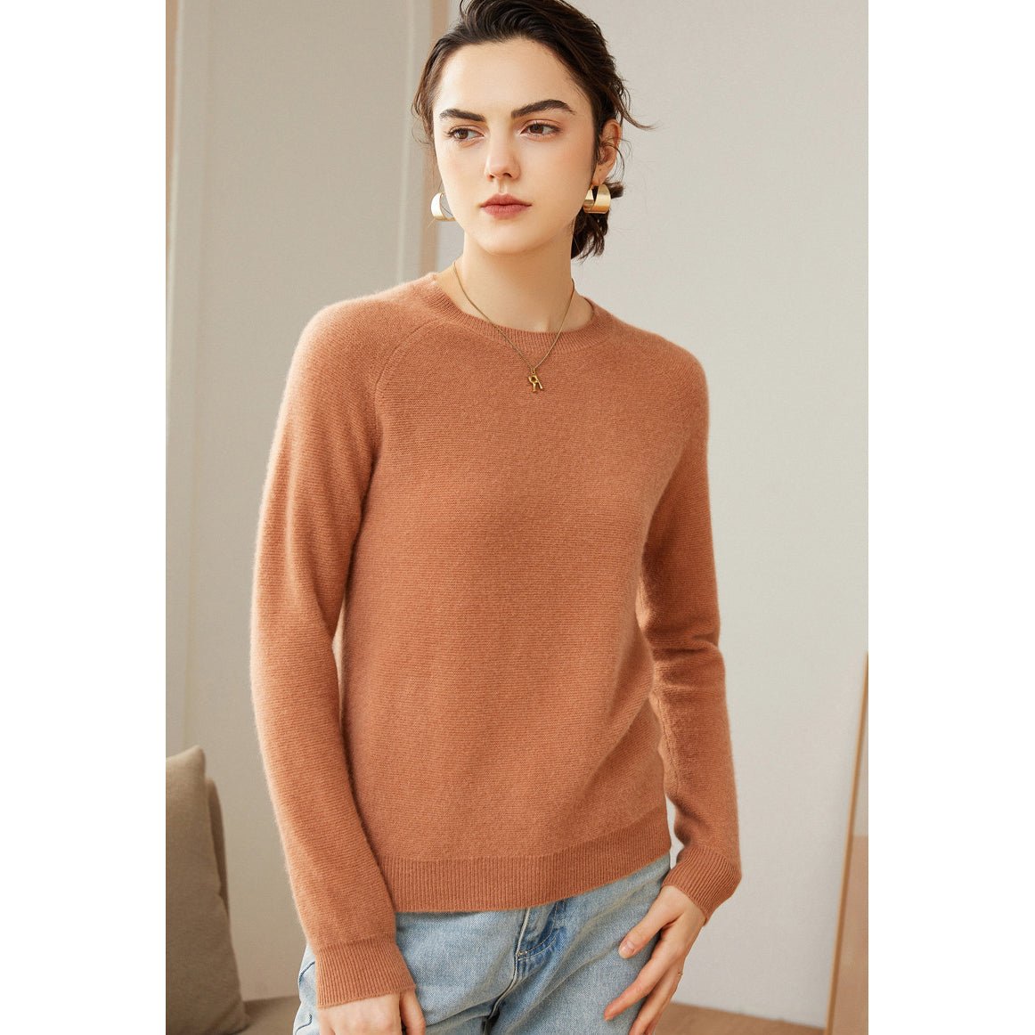 Women's 100% Superfine Cashmere Crewneck Sweater - slipintosoft