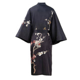 Women's Blossom Printing Short Pure Silk Kimono Robes