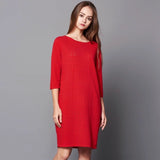 Womens Boat Neck Cashmere Dresses Half Sleeve Cashmere Sweater Dress - slipintosoft