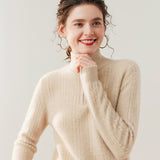 Womens Cable Knit Cashmere Sweater Half Zip Mock Neck Cashmere Blouse Beige XS