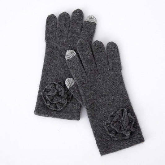 Womens Cashmere Gloves with Touchscreen Fingers Winter Pure Cashmere Knitted Mittens