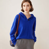 Women's Cashmere Hoodies with Drawstring Warm Pure Cashmere Sweater Hoody - slipintosoft