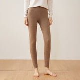 Womens Cashmere Leggings High Waist Cashmere Pants Soft Cashmere Trousers Camel XS
