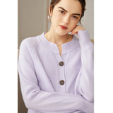 Women's Classic 100% Cashmere Button-Down Crewneck Cardigan - slipintosoft