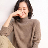 Women's Classic Cashmere Turtleneck Sweater Multi-colors - slipintosoft