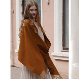 Women's Luxurious Cashmere Shawl and Wraps Large Soft Cashmere Scarf with Tassel - slipintosoft