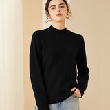 Women's Mock Neck Cashmere Sweater Long Sleeve Winter Cashmere Sweater - slipintosoft