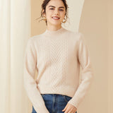 Women's Mock Neck Cashmere Sweater Long Sleeve Winter Cashmere Sweater - slipintosoft