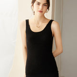 Womens Ribbed Knit V - Neck Sleeveless Cashmere Vest Cashmere Tank