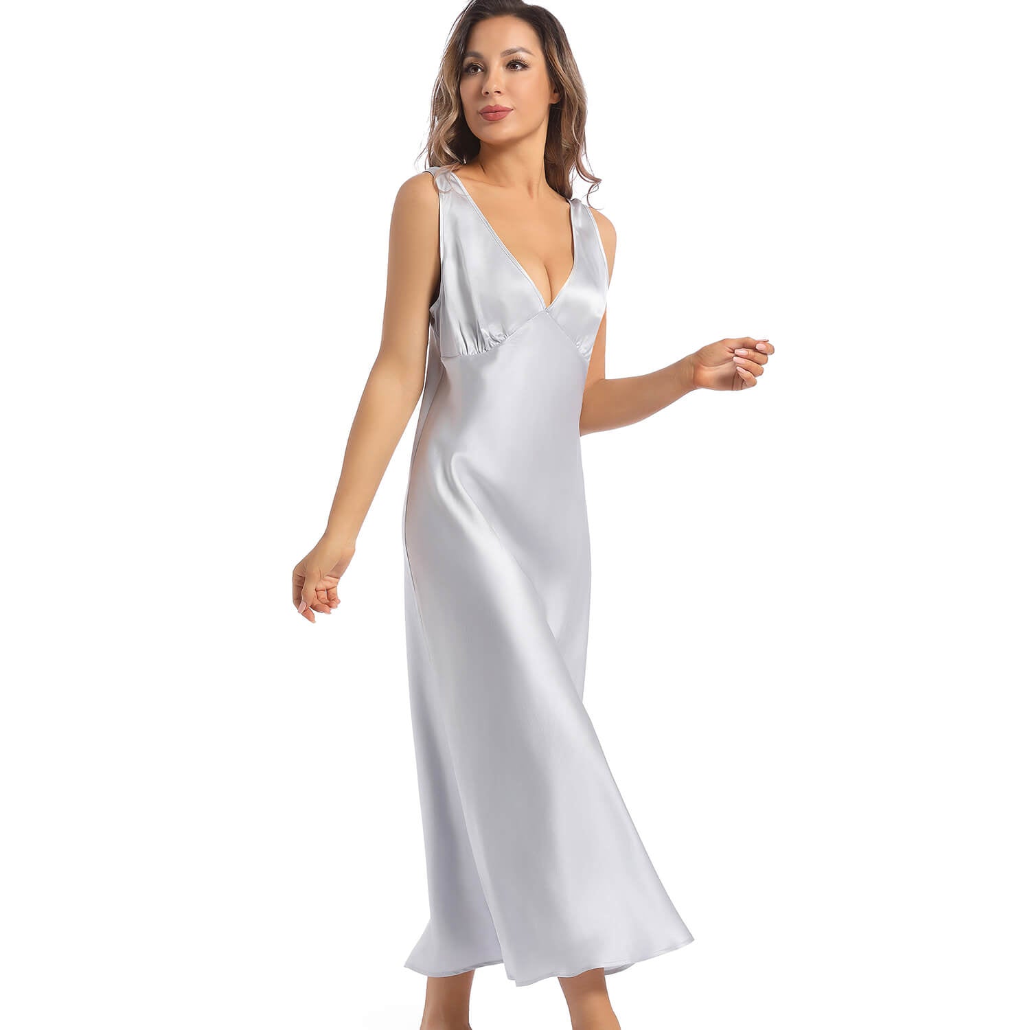 Women's Silk Nightgown Pure Long Loose Ladies Silk Dresses - slipintosoft