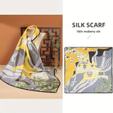 100% Pure Mulberry Silk Square Head Scarf for women - slipintosoft