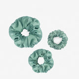3 ST Flower Silk Hair Scrunchies för kvinnor Små medelstora storlekar