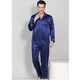 Long Classic Silk Pajama Set for Men With Luxury Collar Most Comfortable Silk Nightwear - slipintosoft