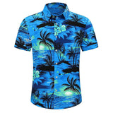 Men's Silk T Shirt Hawaiian Shirts Short Silk Beach Shirt - slipintosoft