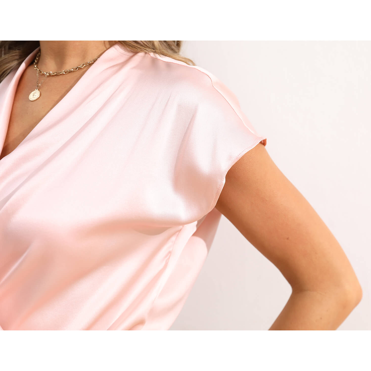 Short Sleeves Womens Silk Blouse 100% Silk Top Wrap ELegant Ladies Silk Blouse - slipintosoft
