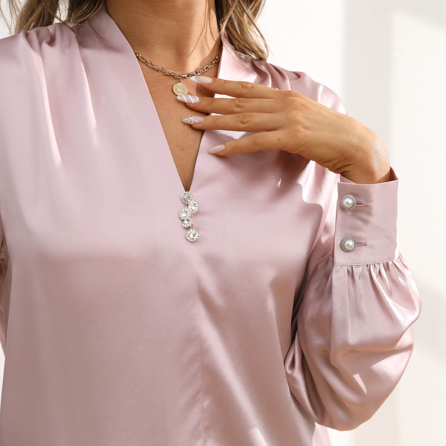 Silk Blouse For Women Elegant Silk Shirts 100% Mulberry Silk Long Sleeves Top - slipintosoft