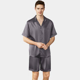 Korta sidenpyjamasset för män, pyjamas av äkta siden, Bästa sidenpresenter för män Mulberry Silk, män sovkläder