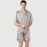 Korta sidenpyjamasset för män, pyjamas av äkta siden, Bästa sidenpresenter för män Mulberry Silk, män sovkläder