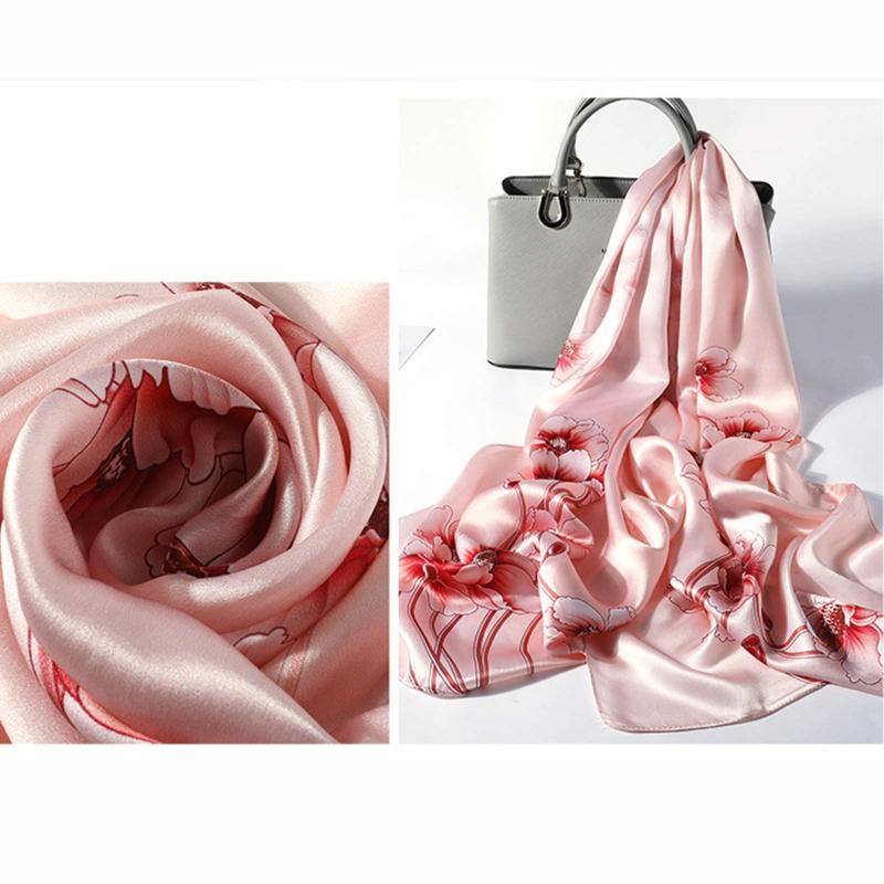Womens 100% Large Mulberry Silk Scarf Long Scarf Lightweight Wraps - slipintosoft