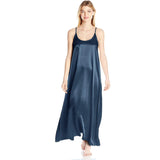 Women's Silk Nightgown Sleeveless Long Mulberry Racerback Silk Nightdress - slipintosoft