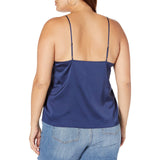 Women's V-neck Silk Camisole With Lace Trim Sleeveless Casual Silk Tops - slipintosoft