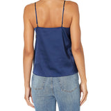 Women's V-neck Silk Camisole With Lace Trim Sleeveless Casual Silk Tops - slipintosoft