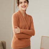 Women's Wrapped Pure Cashmere V Necked Soft Sweaters - slipintosoft